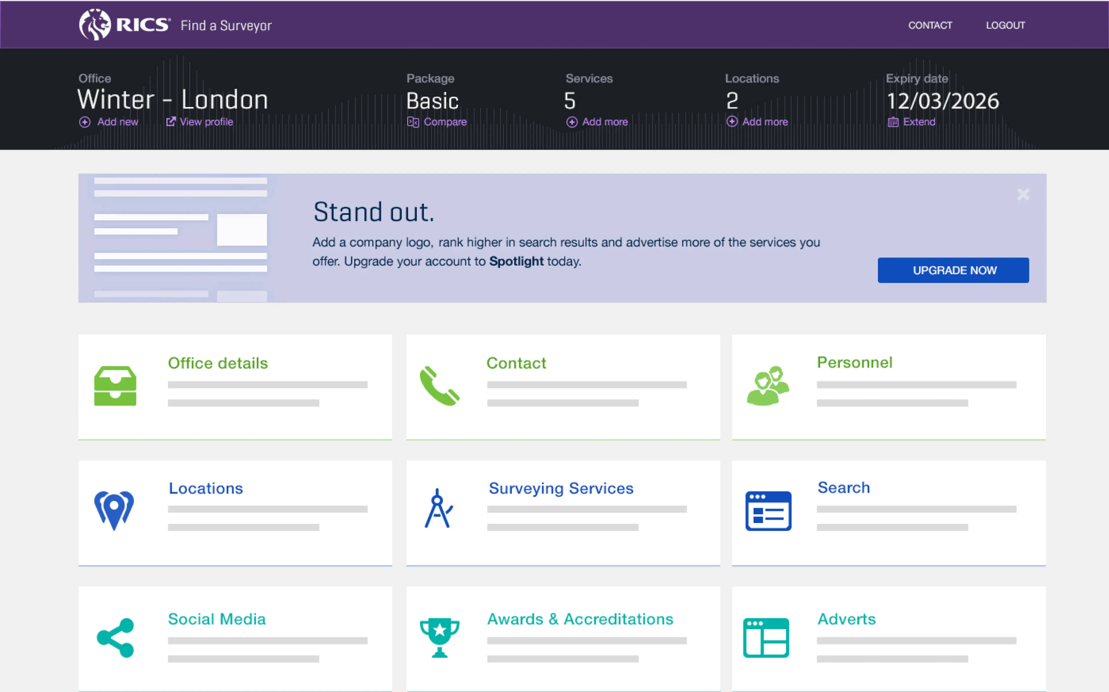 RICS Members Page